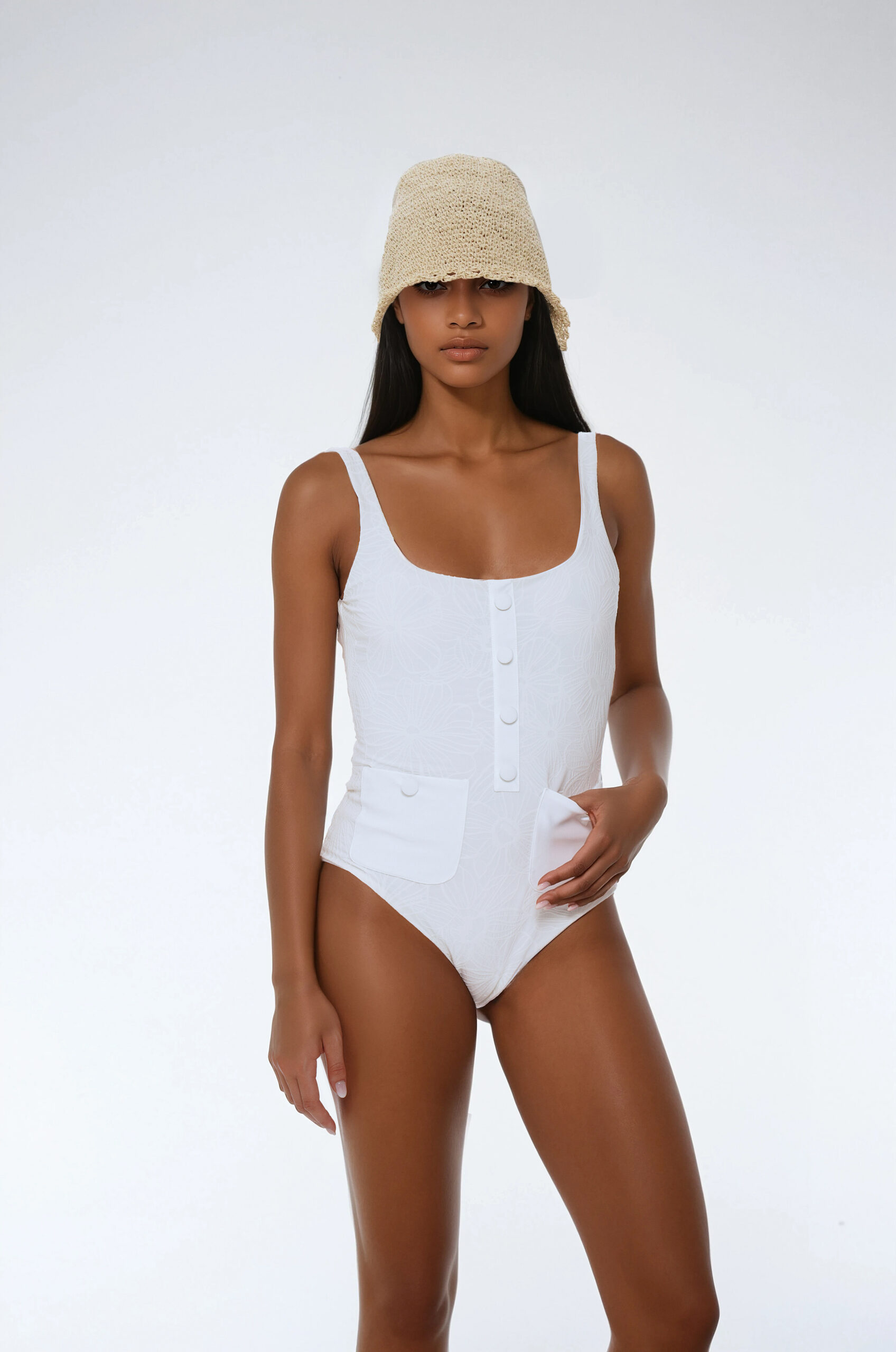 Camille intero jacquard bianco