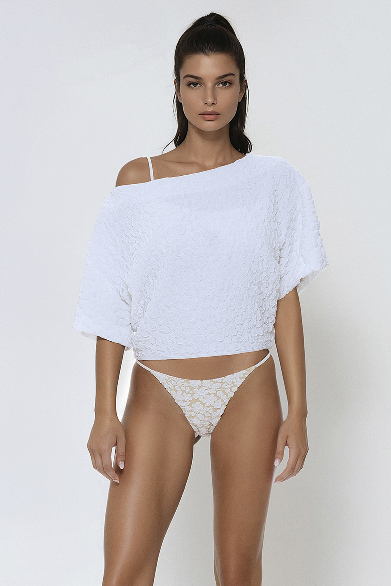 Gilda casacca jacquard bianca